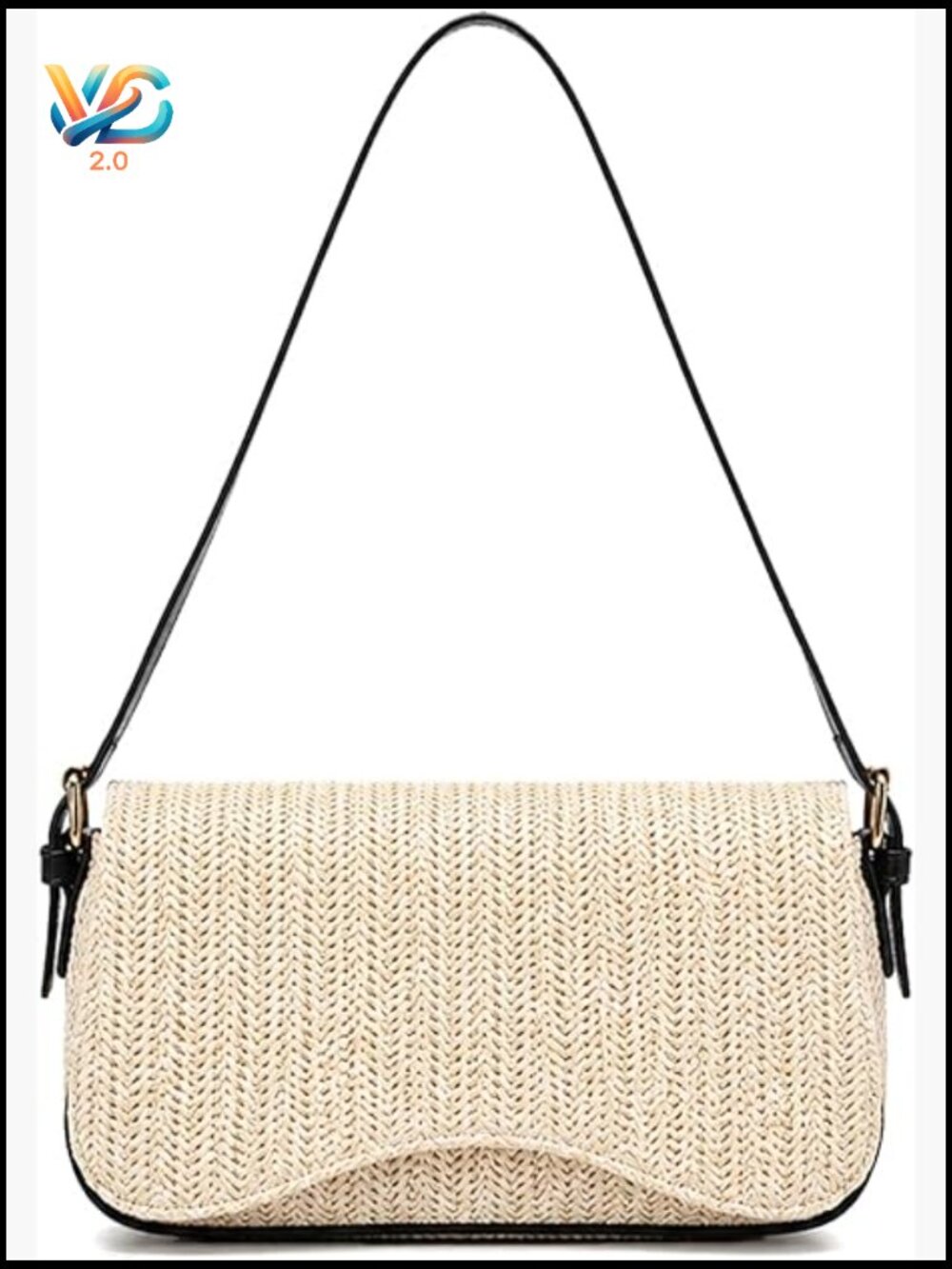 Woven Straw Clutch Shoulder Bag Lightweight Summer Beach Vacation Satchel